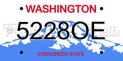 5228OE Washington License Plate