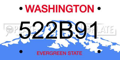 522B91 Washington License Plate
