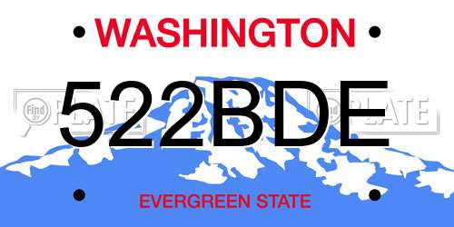 522BDE Washington License Plate