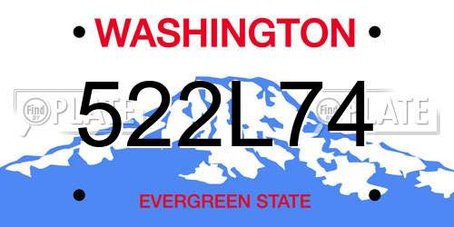 522L74 Washington License Plate