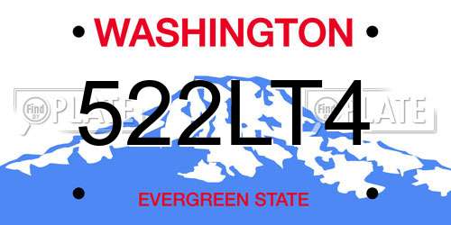 522LT4 Washington License Plate