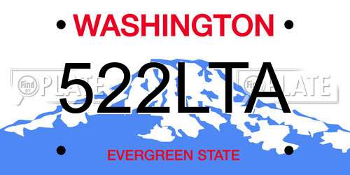 522LTA Washington License Plate