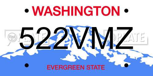 522VMZ Washington License Plate