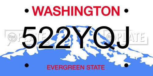 522YQJ Washington License Plate