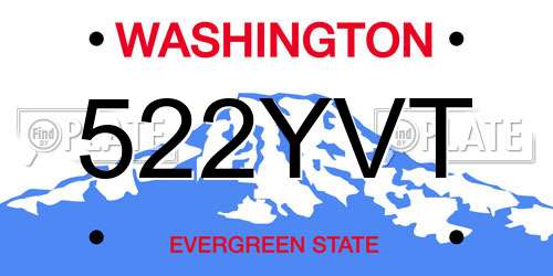 522YVT Washington License Plate