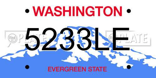 5233LE Washington License Plate