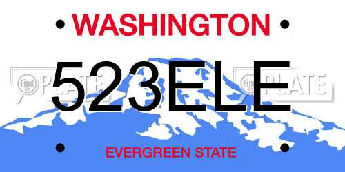 523ELE Washington License Plate
