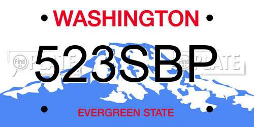 523SBP Washington License Plate