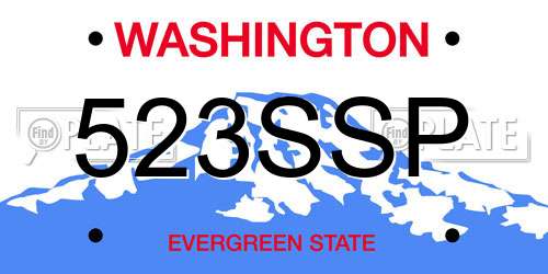 523SSP Washington License Plate