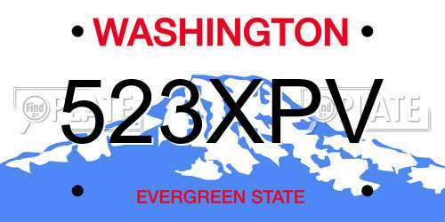 523XPV Washington License Plate