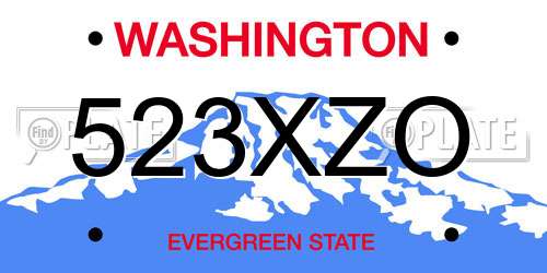 523XZO Washington License Plate