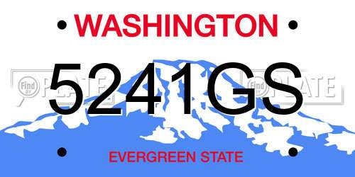 5241GS Washington License Plate
