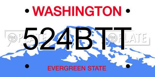 524BTT Washington License Plate