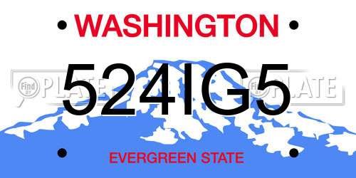 524IG5 Washington License Plate