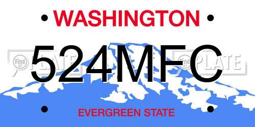 524MFC Washington License Plate