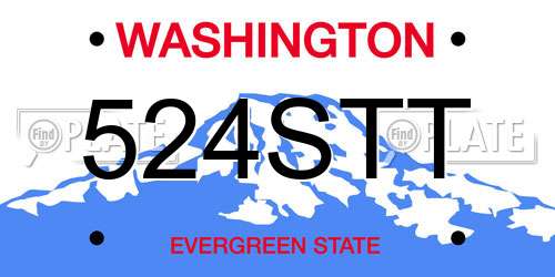524STT Washington License Plate