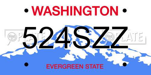 524SZZ Washington License Plate