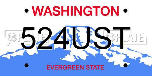 524UST Washington License Plate