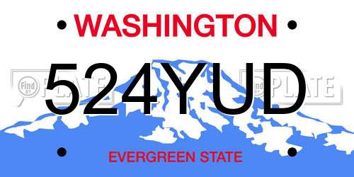 524YUD Washington License Plate