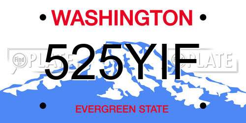 525YIF Washington License Plate
