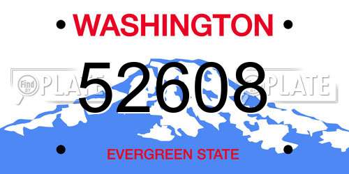 52608 Washington License Plate