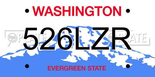 526LZR Washington License Plate