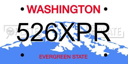 526XPR Washington License Plate