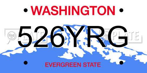 526YRG Washington License Plate