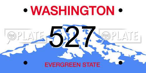 527 Washington License Plate