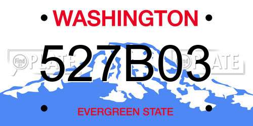 527B03 Washington License Plate