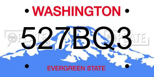 527BQ3 Washington License Plate