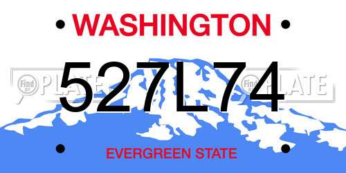 527L74 Washington License Plate