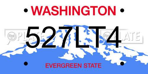 527LT4 Washington License Plate
