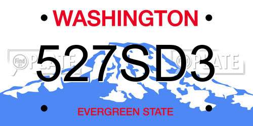 527SD3 Washington License Plate