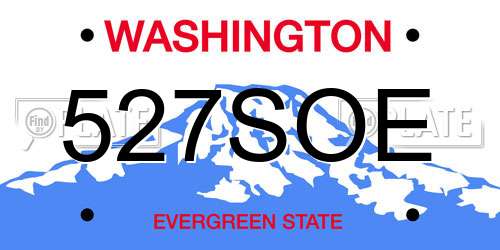 527SOE Washington License Plate