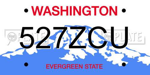 527ZCU Washington License Plate
