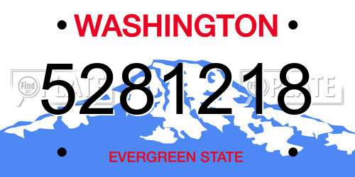 5281218 Washington License Plate