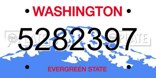 5282397 Washington License Plate