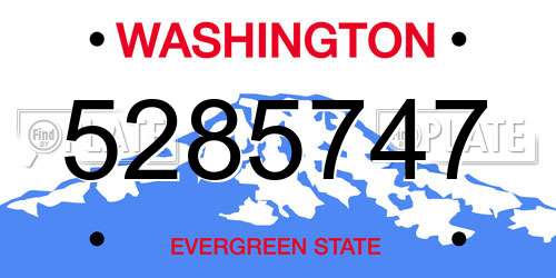 5285747 Washington License Plate