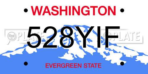 528YIF Washington License Plate