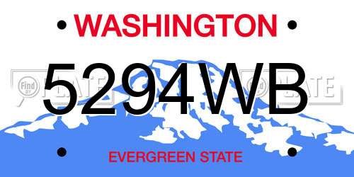 5294WB Washington License Plate