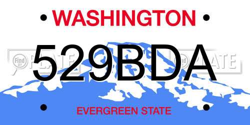 529BDA Washington License Plate