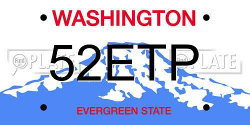 52ETP Washington License Plate
