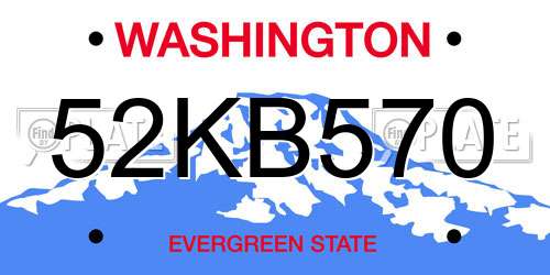 52KB570 Washington License Plate