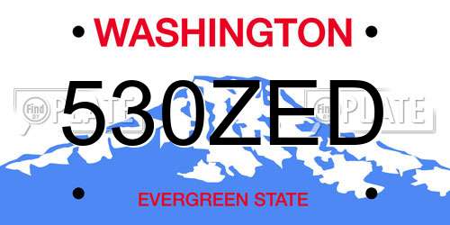 530ZED Washington License Plate