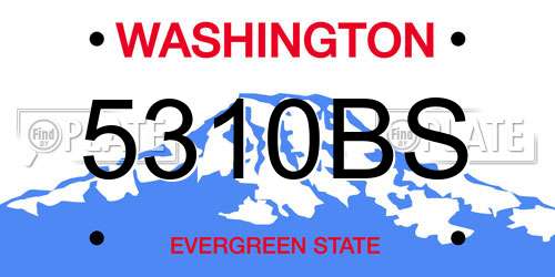 5310BS Washington License Plate