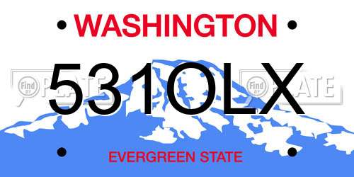 531OLX Washington License Plate