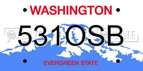 531OSB Washington License Plate