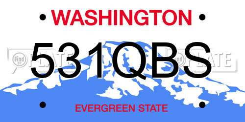 531QBS Washington License Plate