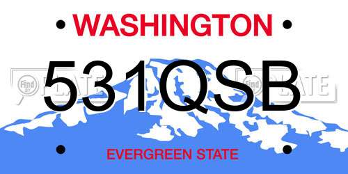 531QSB Washington License Plate